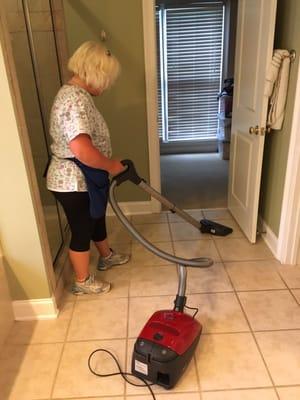 We use top of the line Miele vacuums and utilize "broom less" cleaning to do a quality job.