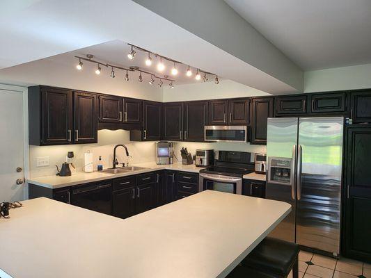 Painted the kitchen including ceiling.