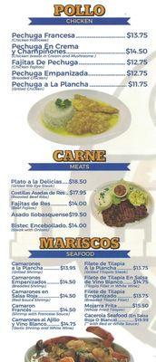 Delicias Restaurant - Menu Page 3 of 4