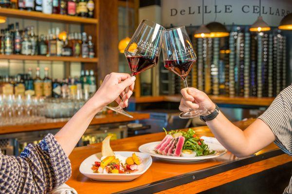 Enjoy a fine glass of wine paired with our delicious food menu items.