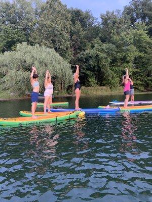 Paddleboard yoga