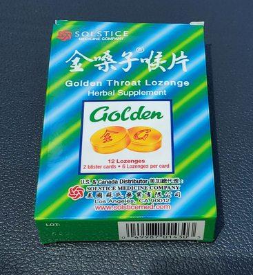 Golden Throat Lozenges.