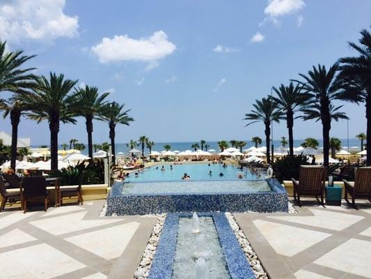 Great view of the patio, pools, and the Atlantic