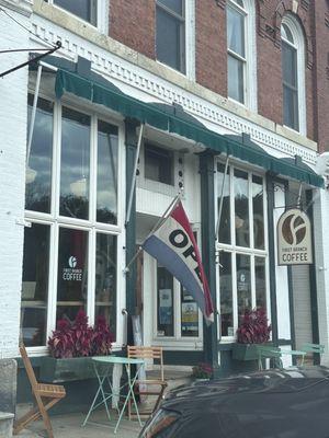 Exterior entrance of the cafe