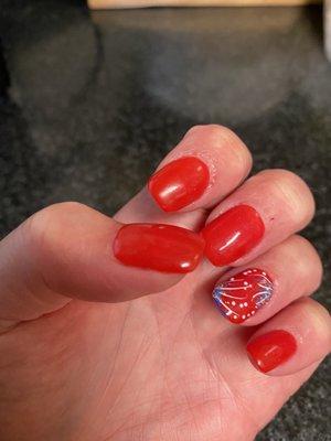 Tip & Dip with fireworks nail art