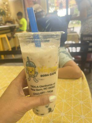 Lechee bubble tea with tapioca balls