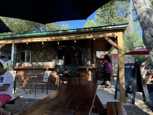 One of the outdoor bars.