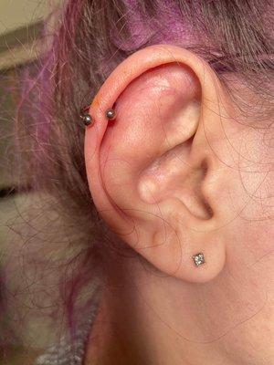 Helix taken the day of piercing thus the redness