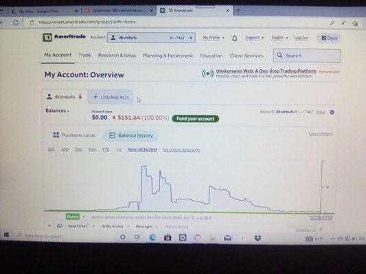 The $151.64 posted on the screen in red is what TD Ameritrade stole from account.