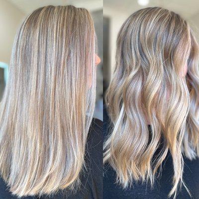 Straight or curly balayage