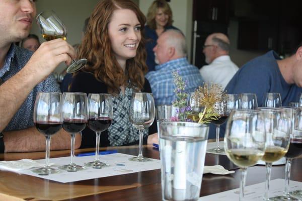 Guests enjoying a tasting of unique American Heritage wines.