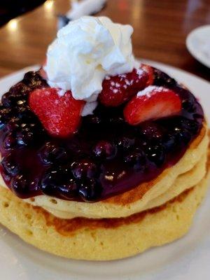 Red, white and blue pancakes