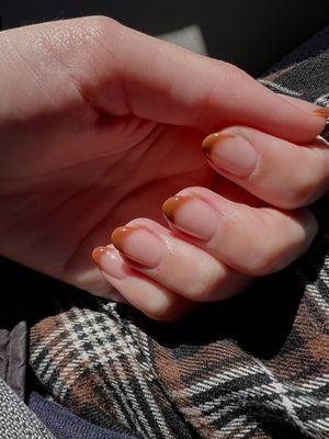 French tip with brown