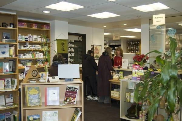 Bright and spacious lobby and retail area.