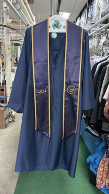 Pressed Ceremonial Graduation Gown & Stole