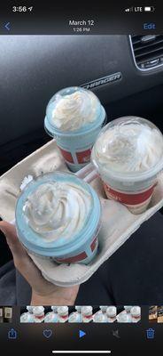 Cake Batter n' Shake , 2 cotton candy shakes