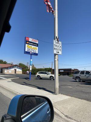 Sign on the road