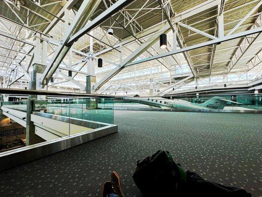 Top level of Terminal C is empty and spacious.