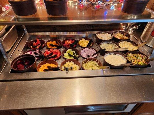 Great salad bar kept stocked and clean