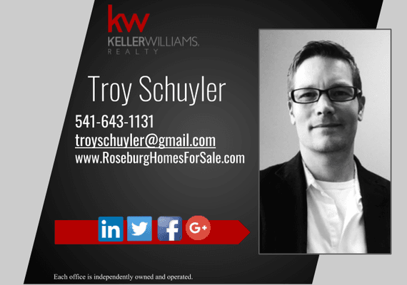 Troy Schuyler, licensed real estate broker at Keller Williams Realty Umpqua Valley in Roseburg OR.