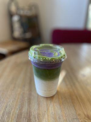 Matcha Latte with Ube Cream