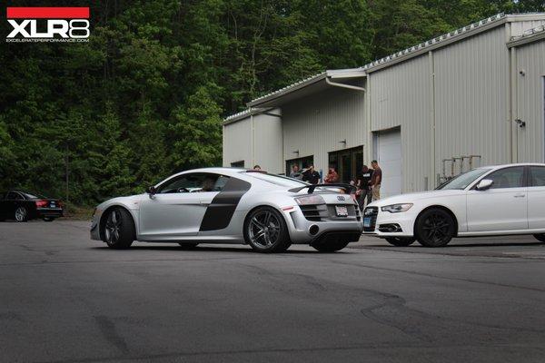 An Audi R8 GT visiting us at our semi-monthly Saturday Cars and Coffee.