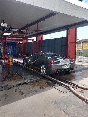 Happy customer, getting a wash after the repair