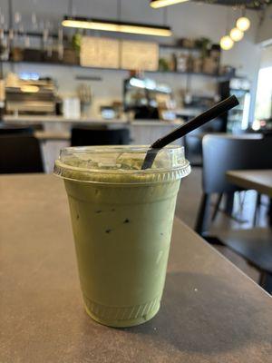 Matcha latte with oat milk