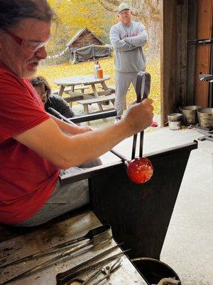 Shaping the pumpkin