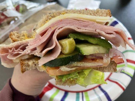 A freshly made sandwich from their deli! Delicious and the easiest lunch one can ask for.