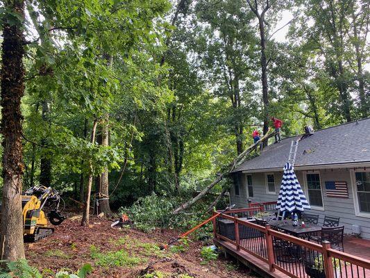 Storm damages on the roof