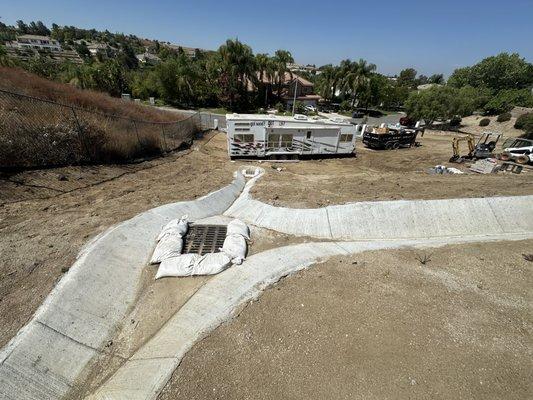 Drainage swales in Riverside