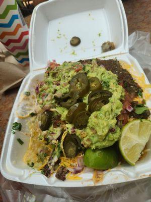 Carne asada baked potato