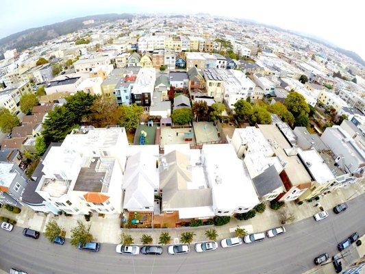 Aerial View of School overlooking the Richmond and Seacliff District