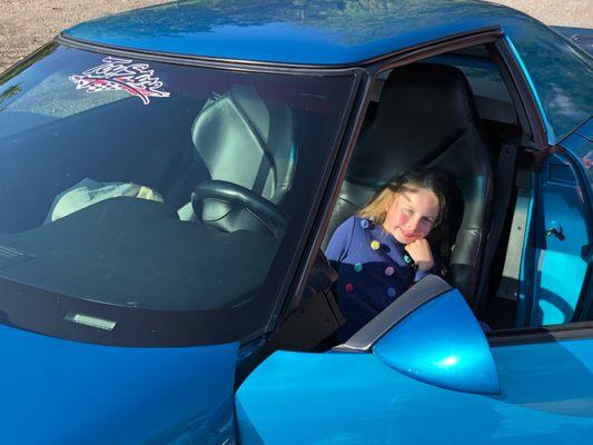 Only 5 and loves Grandmas “corvette race car”.  Future corvette owner and Toy Store customer.