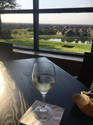 View from the restaurant looking onto the golf course.