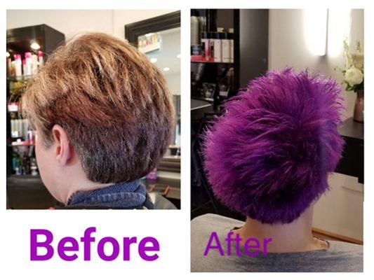 Vibrant purple! Hair done by Amy Schodowski (senior stylist)