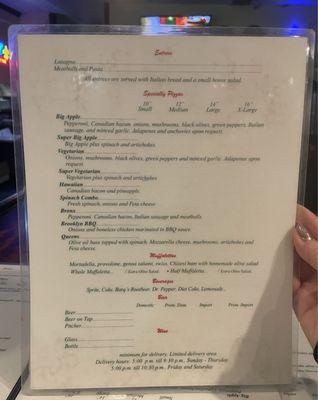 11/25/2024 - Menu