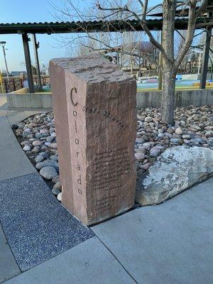 Colorado facts on stones along the path