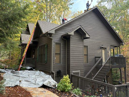 DEMO TIME! Off with the old beat up roof and on with a new GAF ROOF.