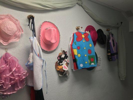 We have costumes to help with different types of therapies for children.