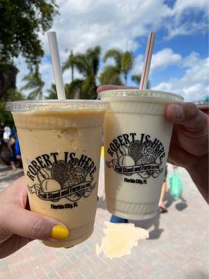 Coconut Passion Fruit Milkshake and Coconut Key Lime Milkshake