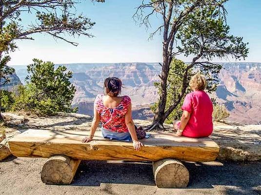 Enjoying the Grand Canyon view