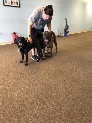 Ellie with trainer Chris and new friend