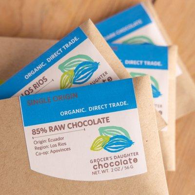 Our single origin bars highlight the unique flavor profiles of the regions and co-ops we work with in Ecuador!