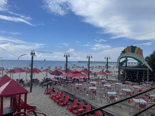 Beach view from table