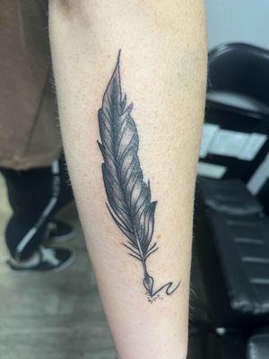 Feather quill tattoo