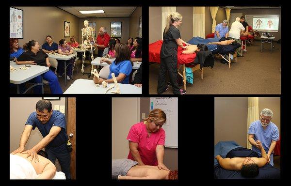 Houston School of Massage Student training.