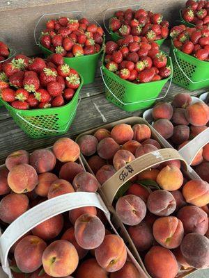 Peaches and strawberries