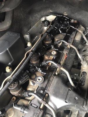 A dealbreaker, leaking injectors under engine cover.